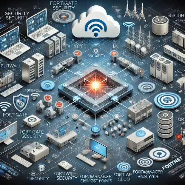 DALL·E 2024-12-28 12.58.13 - A conceptual illustration representing Fortinet_s Security Fabric archi