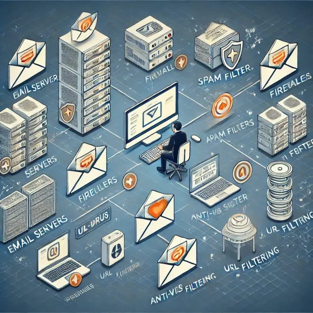 DALL·E 2025-01-01 23.45.59 - A conceptual illustration of a corporate email security system. The ima