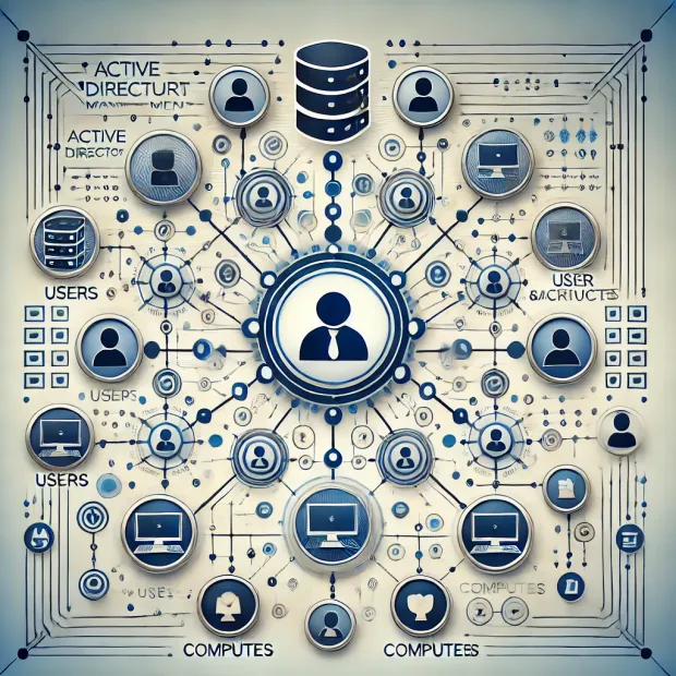 DALL·E 2025-01-14 10.29.52 - A conceptual illustration of Active Directory management. The image sho